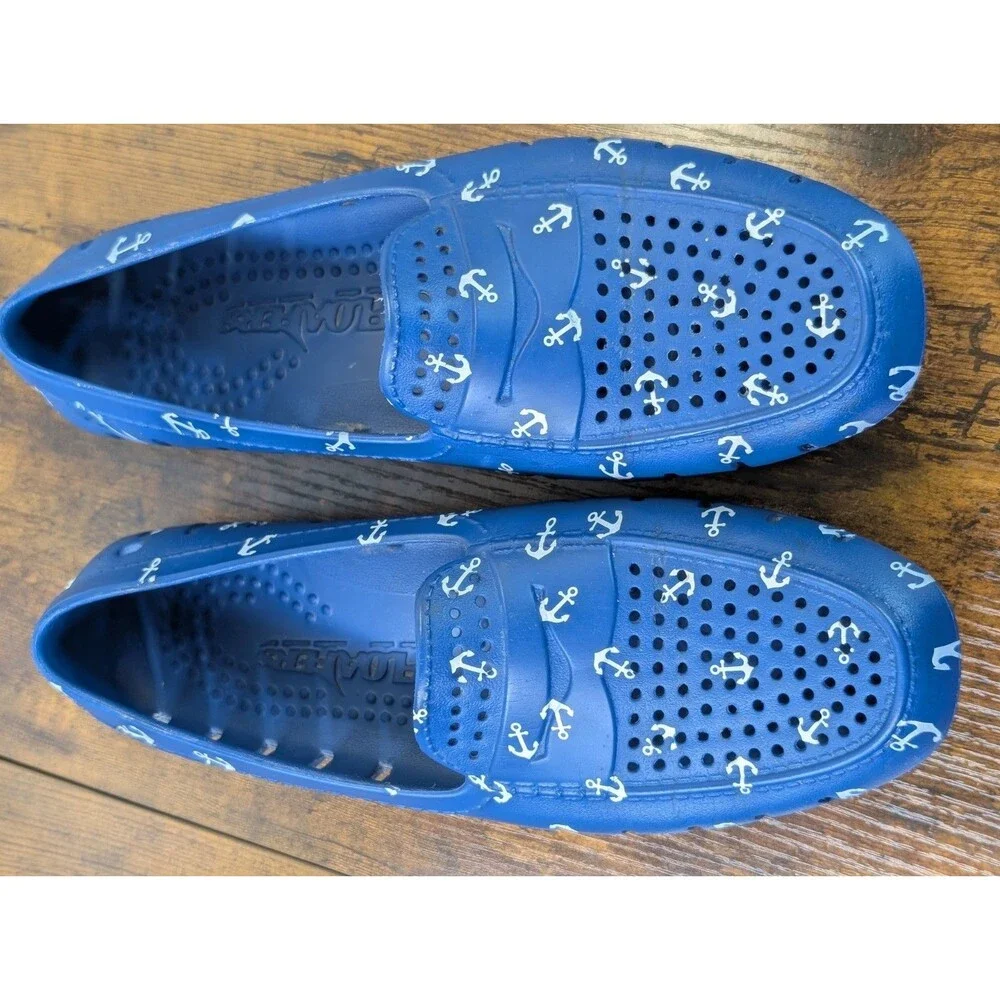 Floafers Men’s Country Club Driver 2.0 Size 8 Navy W/White Anchors